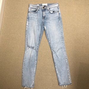Current/Elliott jeans, size 26, Highwaist Stiletto, Seville Destroy, foil detail